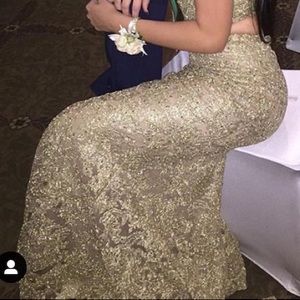 Sherri Hill Gold Dress (Like New - Worn Once)